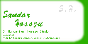 sandor hosszu business card