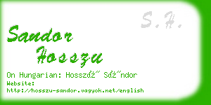 sandor hosszu business card